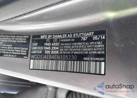 2014 Mercedes-Benz Cla 250 from USA, damaged, VIN WDDSJ4EB4EN105230